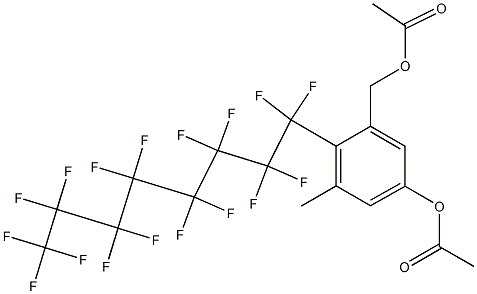 4-(Heptadecafluorooctyl)-5-methyl-3-(acetoxymethyl)phenol acetate,,结构式