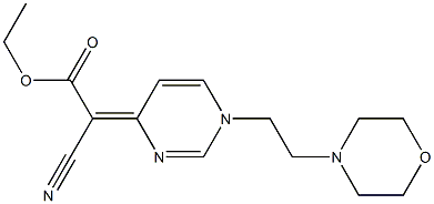 4-[Cyano(ethoxycarbonyl)methylene]-1,4-dihydro-1-(2-morpholinoethyl)pyrimidine Structure