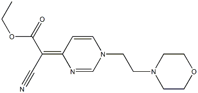 4-[Cyano(ethoxycarbonyl)methylene]-1,4-dihydro-1-(2-morpholinoethyl)pyrimidine 结构式