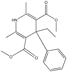 1,4-Dihydro-4-ethyl-2,6-dimethyl-4-phenylpyridine-3,5-dicarboxylic acid dimethyl ester,,结构式