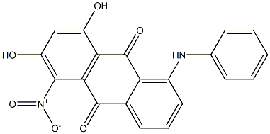 1-Anilino-6,8-dihydroxy-5-nitroanthraquinone Struktur