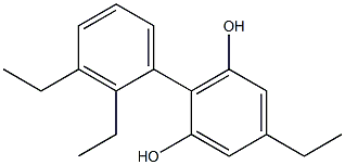 5-Ethyl-2-(2,3-diethylphenyl)benzene-1,3-diol,,结构式