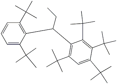 1-(2,3,4,6-Tetra-tert-butylphenyl)-1-(2,6-di-tert-butylphenyl)propane,,结构式