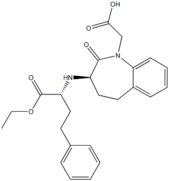 (2R)-4-Phenyl-2-[[[(3R)-2,3,4,5-tetrahydro-2-oxo-1-(hydroxycarbonylmethyl)-1H-1-benzazepin]-3-yl]amino]butyric acid ethyl ester Structure