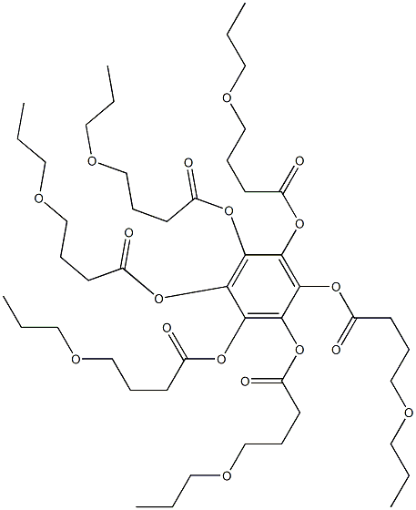 ベンゼンヘキサオールヘキサキス(4-プロポキシブタノアート) 化学構造式