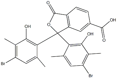 1,1-Bis(4-bromo-6-hydroxy-2,5-dimethylphenyl)-1,3-dihydro-3-oxoisobenzofuran-6-carboxylic acid 结构式