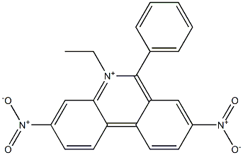 5-Ethyl-3,8-dinitro-6-phenylphenanthridin-5-ium 结构式