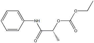 [R,(+)]-2-[(エトキシカルボニル)オキシ]-N-フェニルプロピオンアミド 化学構造式