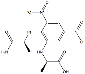 (S)-2-[[6-[[(R)-1-カルボキシエチル]アミノ]-2,4-ジニトロフェニル]アミノ]プロパンアミド 化学構造式