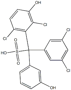 (3,5-Dichlorophenyl)(2,6-dichloro-3-hydroxyphenyl)(3-hydroxyphenyl)methanesulfonic acid Struktur