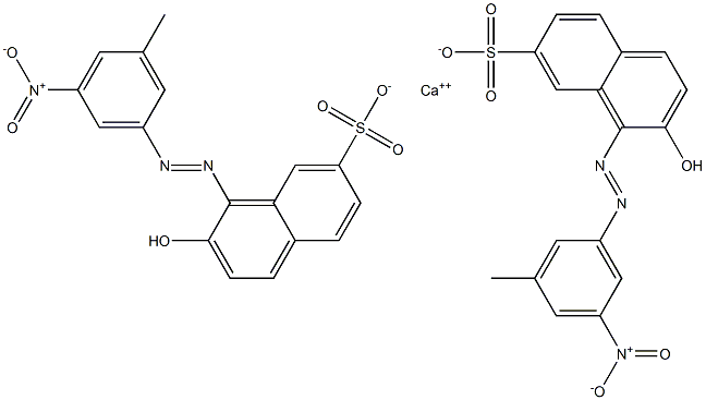 Bis[1-[(3-methyl-5-nitrophenyl)azo]-2-hydroxy-7-naphthalenesulfonic acid]calcium salt Struktur