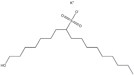 1-Hydroxyheptadecane-8-sulfonic acid potassium salt,,结构式