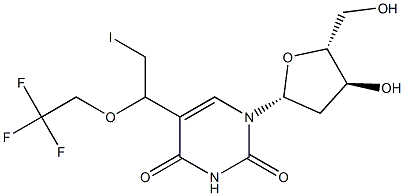 5-[1-(2,2,2-Trifluoroethoxy)-2-iodoethyl]-2'-deoxyuridine 结构式