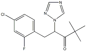 1-(4-クロロ-2-フルオロフェニル)-4,4-ジメチル-2-(1H-1,2,4-トリアゾール-1-イル)-3-ペンタノン 化学構造式