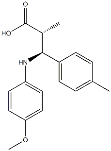 (2R,3S)-2-Methyl-3-(4-methylphenyl)-3-(4-methoxyphenylamino)propionic acid Struktur