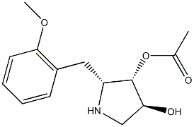 (2R,3S,4S)-2-(6-Methoxybenzyl)pyrrolidine-3,4-diol 3-acetate Struktur