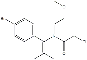 N-[1-(4-Bromophenyl)-2-methyl-1-propenyl]-N-[2-methoxyethyl]-2-chloroacetamide Structure