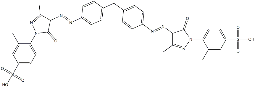 4,4'-[Methylenebis[4,1-phenyleneazo[(4,5-dihydro-3-methyl-5-oxo-1H-pyrazole)-4,1-diyl]]]bis(3-methylbenzenesulfonic acid) Structure