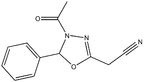 5-Cyanomethyl-2-phenyl-3-acetyl-2,3-dihydro-1,3,4-oxadiazole Struktur