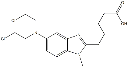5-[Bis(2-chloroethyl)amino]-1-methyl-1H-benzimidazole-2-pentanoic acid,,结构式