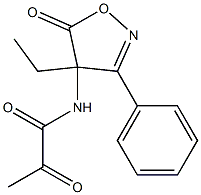 3-Phenyl-4-ethyl-4-[(1,2-dioxopropyl)amino]isoxazol-5(4H)-one Struktur