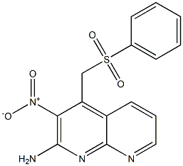 3-Nitro-4-[(phenylsulfonyl)methyl]-1,8-naphthyridin-2-amine Structure