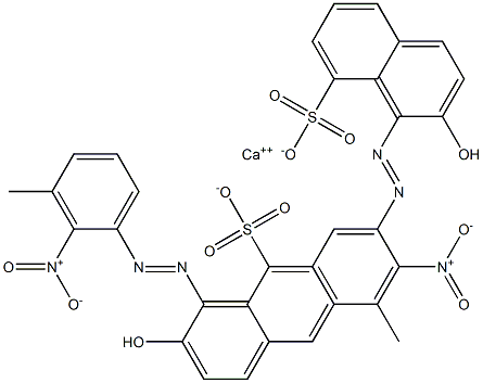 Bis[1-[(3-methyl-2-nitrophenyl)azo]-2-hydroxy-8-naphthalenesulfonic acid]calcium salt Struktur
