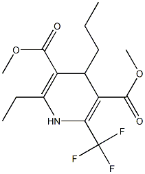 1,4-Dihydro-2-ethyl-4-propyl-6-trifluoromethylpyridine-3,5-dicarboxylic acid dimethyl ester Structure