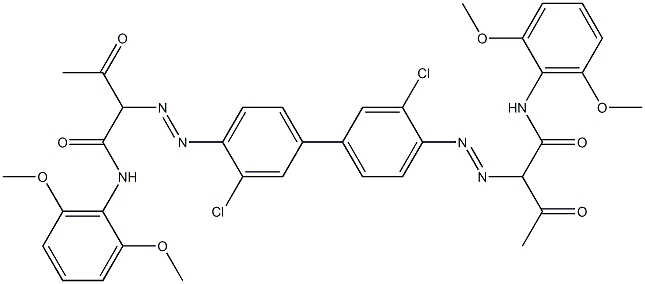 4,4'-Bis[[1-(2,6-dimethoxyphenylamino)-1,3-dioxobutan-2-yl]azo]-3,3'-dichloro-1,1'-biphenyl,,结构式