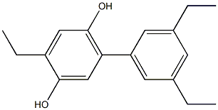 2-Ethyl-5-(3,5-diethylphenyl)benzene-1,4-diol,,结构式