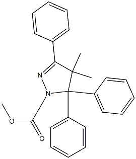 4,5-Dihydro-4,4-dimethyl-3,5,5-triphenyl-1H-pyrazole-1-carboxylic acid methyl ester Struktur