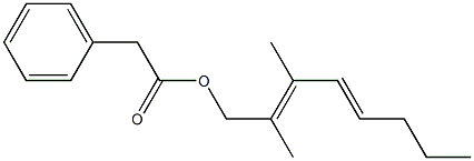 Phenylacetic acid 2,3-dimethyl-2,4-octadienyl ester Structure