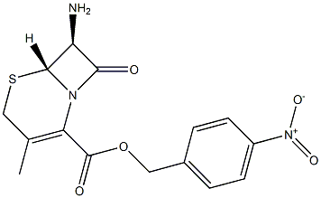 (6R,7S)-7-Amino-3-methyl-8-oxo-5-thia-1-azabicyclo[4.2.0]oct-2-ene-2-carboxylic acid (4-nitrophenyl)methyl ester 结构式