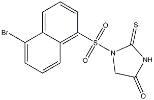 2-チオキソ-1-[[5-ブロモ-1-ナフチル]スルホニル]イミダゾリジン-4-オン 化学構造式