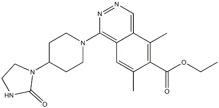 1-[4-(2-Oxoimidazolidin-1-yl)piperidino]-5,7-dimethylphthalazine-6-carboxylic acid ethyl ester,,结构式