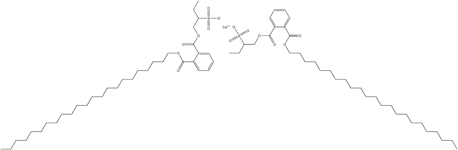 ビス[1-[(2-トリコシルオキシカルボニルフェニル)カルボニルオキシ]ブタン-2-スルホン酸]カルシウム 化学構造式