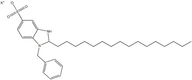 1-Benzyl-2,3-dihydro-2-hexadecyl-1H-benzimidazole-5-sulfonic acid potassium salt Structure