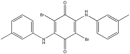 2,5-Bis[(3-methylphenyl)amino]-3,6-dibromo-2,5-cyclohexadiene-1,4-dione,,结构式