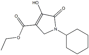 1-Cyclohexyl-2,5-dihydro-4-hydroxy-5-oxo-1H-pyrrole-3-carboxylic acid ethyl ester,,结构式