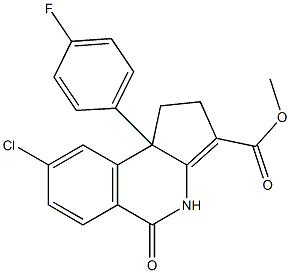 1,4,5,9b-Tetrahydro-8-chloro-9b-(4-fluorophenyl)-5-oxo-2H-cyclopent[c]isoquinoline-3-carboxylic acid methyl ester,,结构式