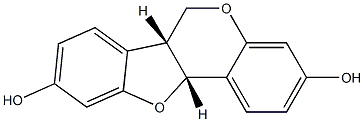 [6aR,11aR,(-)]-6a,11a-Dihydro-6H-benzofuro[3,2-c][1]benzopyran-3,9-diol Structure