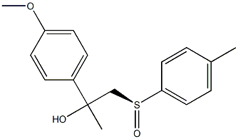 (S)-1-メチル-1-(4-メトキシフェニル)-2-(4-メチルフェニルスルフィニル)エタノール 化学構造式