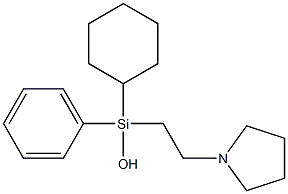 シクロヘキシルフェニル(2-ピロリジノエチル)シラノール 化学構造式