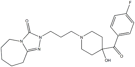 2-[3-[4-(4-Fluorobenzoyl)-4-hydroxy-1-piperidinyl]propyl]-6,7,8,9-tetrahydro-5H-1,2,4-triazolo[4,3-a]azepin-3(2H)-one,,结构式