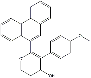 5,6-Dihydro-3-(4-methoxyphenyl)-2-(9-phenanthrenyl)-4H-pyran-4-ol Struktur