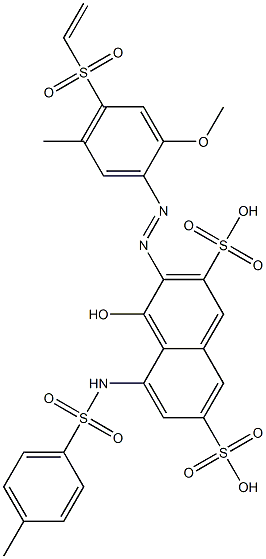 4-Hydroxy-3-[2-methoxy-5-methyl-4-(vinylsulfonyl)phenylazo]-5-tosylamino-2,7-naphthalenedisulfonic acid Struktur