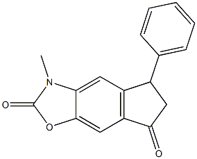 5,6-Dihydro-3-methyl-5-phenyl-7H-indeno[5,6-d]oxazole-2,7(3H)-dione Struktur