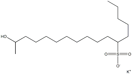 16-Hydroxyheptadecane-6-sulfonic acid potassium salt,,结构式