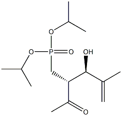 [(2R,3R)-2-アセチル-3-ヒドロキシ-4-メチル-4-ペンテニル]ホスホン酸ジイソプロピル 化学構造式