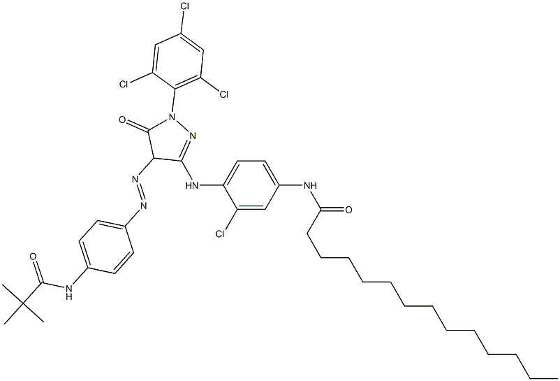 3-[2-Chloro-4-(tetradecanoylamino)anilino]-4-[4-(2,2-dimethylpropionylamino)phenylazo]-1-(2,4,6-trichlorophenyl)-2-pyrazolin-5-one